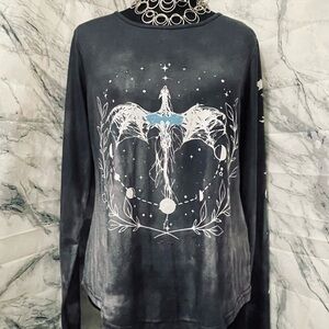 Women's Black Graphic Short Sleeve Tee